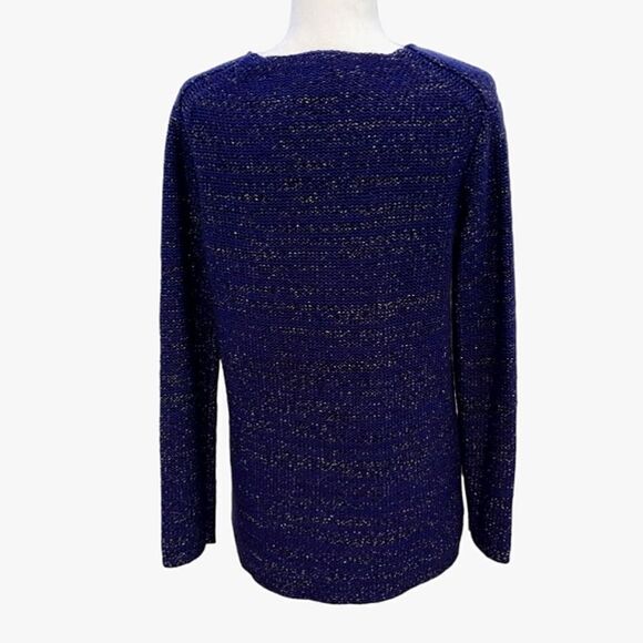 Gap V-Neck Pullover Long Sleeve Wool Blend Blue Sweater Size Medium - Picture 3 of 6